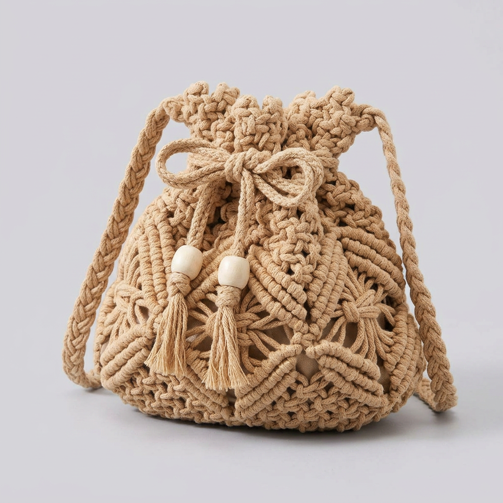 Amy Crochet Bucket Bag - Plus size model