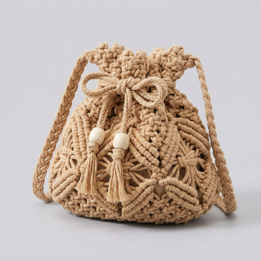 Amy Crochet Bucket Bag - Plus size model