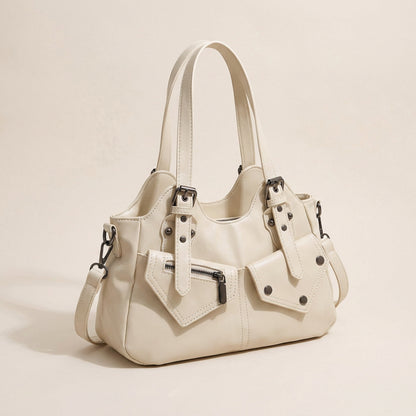 Pippa Shoulder Bag - PU Leather Structured Carry - Plus size model