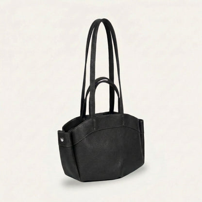 Ellie Tote Bag - Textured PU Leather Multi-Pocket Shoulder Bag - Plus size model