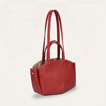 Ellie Tote Bag - Textured PU Leather Multi-Pocket Shoulder Bag - Plus size model