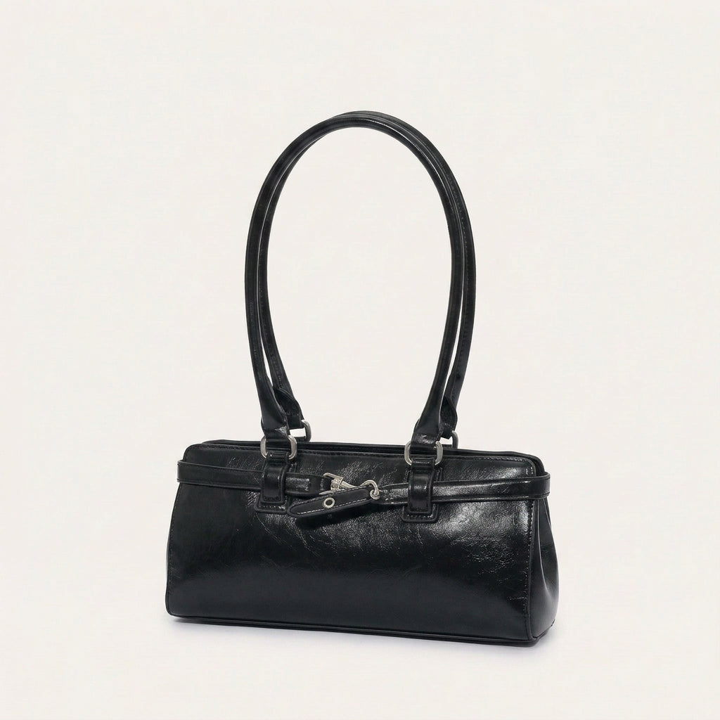 Celeste Structured Handbag - PU Leather Everyday Carry - Plus size model