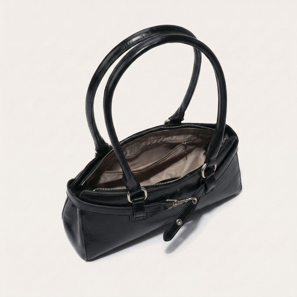 Celeste Structured Handbag - PU Leather Everyday Carry - Plus size model