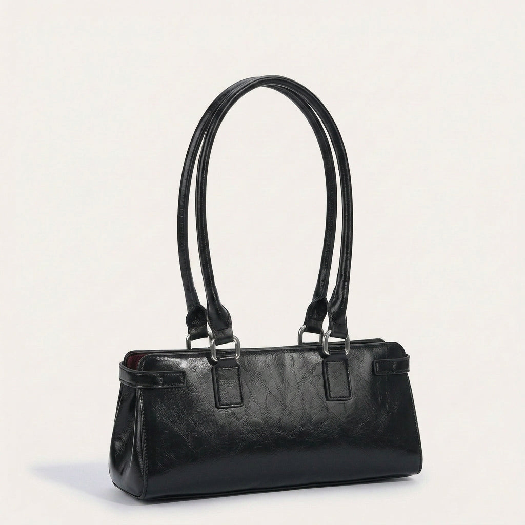 Celeste Structured Handbag - PU Leather Everyday Carry - Plus size model