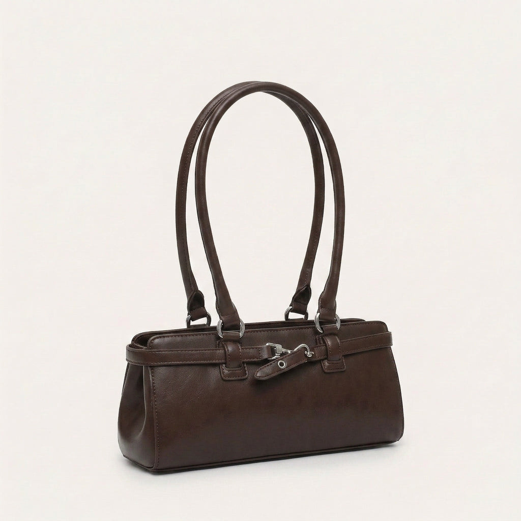 Celeste Structured Handbag - PU Leather Everyday Carry - Plus size model