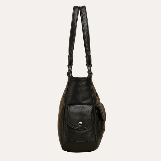 Louise Shoulder Bag - Multi-Pocket PU Leather Everyday Bag