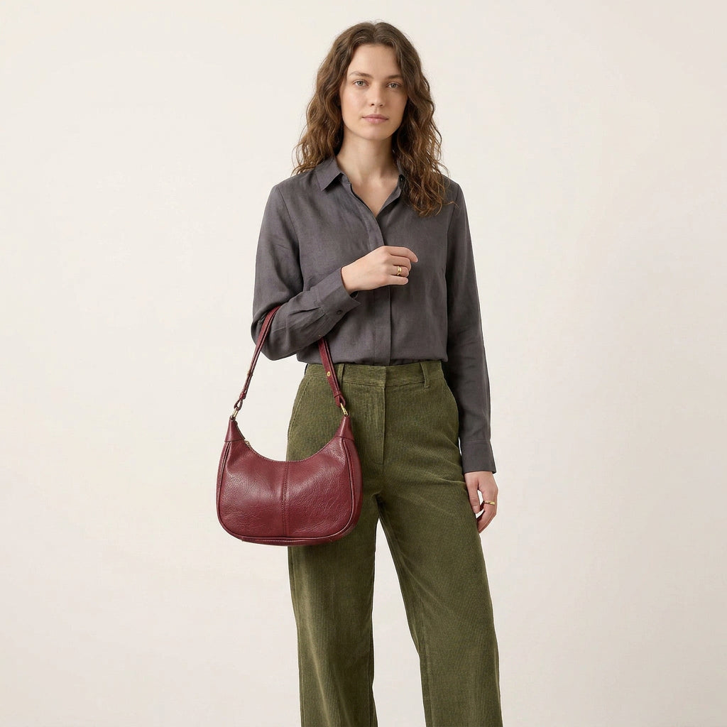 Leya Crossbody Bag | Vegan Leather, Adjustable Strap - Plus size model