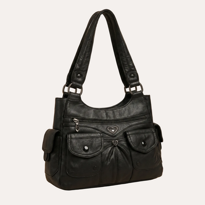 Louise Shoulder Bag - Multi-Pocket PU Leather Everyday Bag