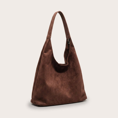 Mila Daily Hobo Bag - Soft Suede-Effect Single Strap - Plus size model