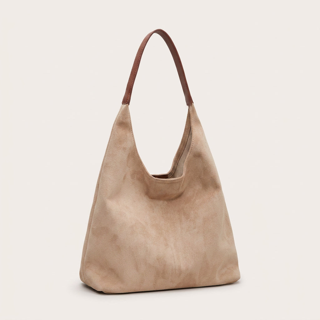 Mila Daily Hobo Bag - Soft Suede-Effect Single Strap - Plus size model