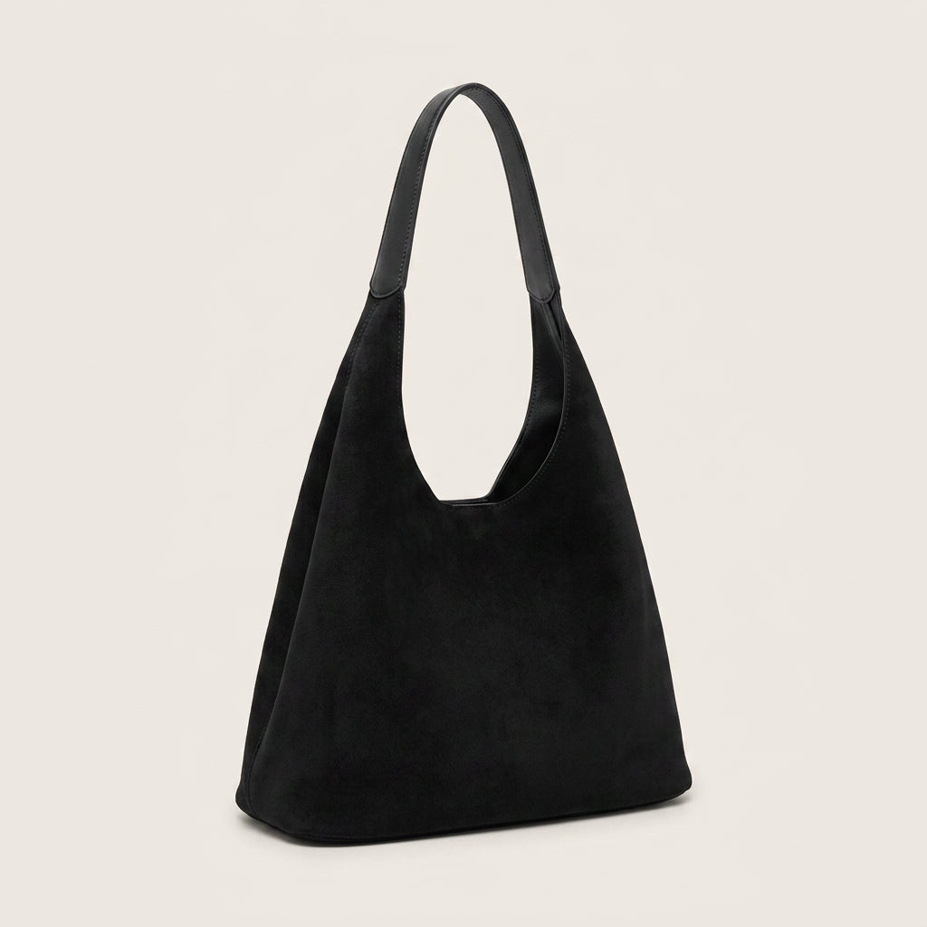 Mila Daily Hobo Bag - Soft Suede-Effect Single Strap - Plus size model