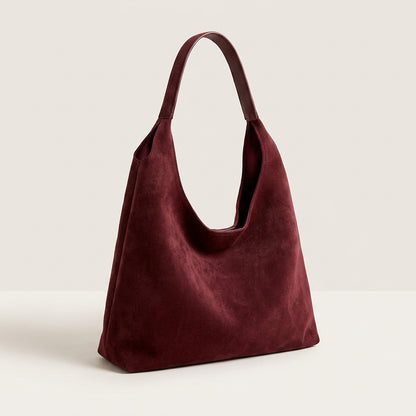 Mila Daily Hobo Bag - Soft Suede-Effect Single Strap - Plus size model