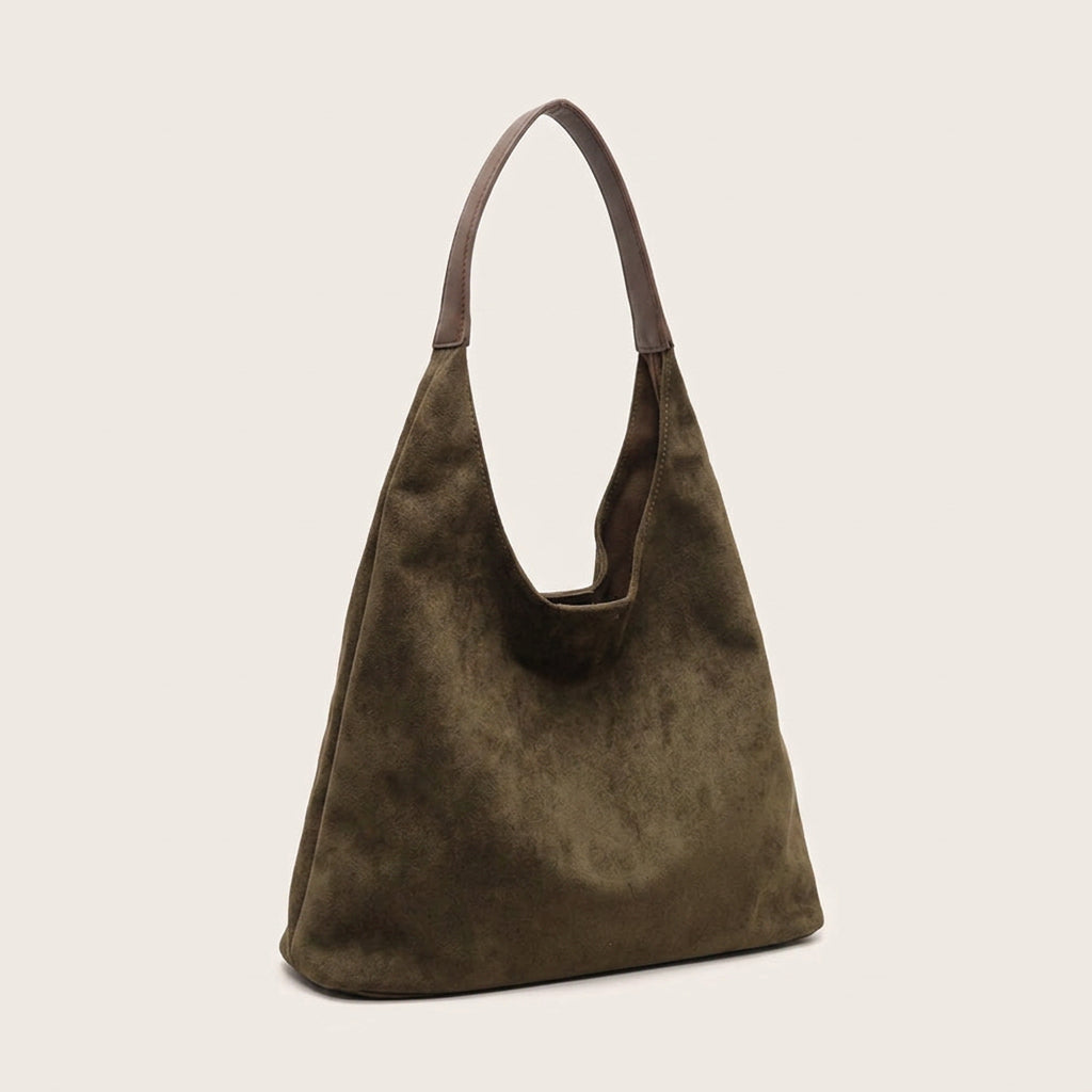 Mila Daily Hobo Bag - Soft Suede-Effect Single Strap - Plus size model