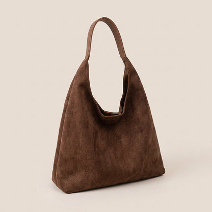Mila Daily Hobo Bag - Soft Suede-Effect Single Strap - Plus size model