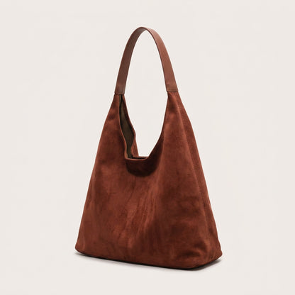 Mila Daily Hobo Bag - Soft Suede-Effect Single Strap - Plus size model