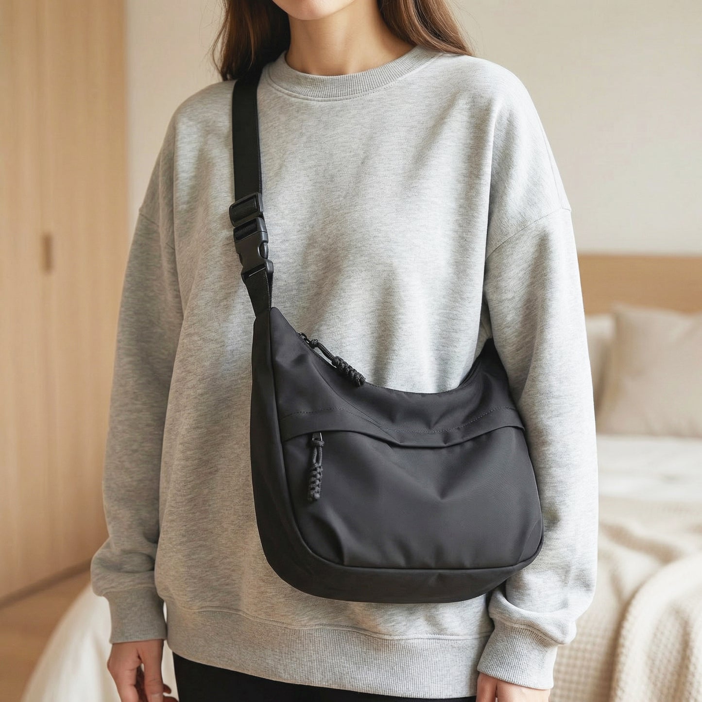 Nora Hobo Bag | High Capacity Nylon, Casual Design for Women