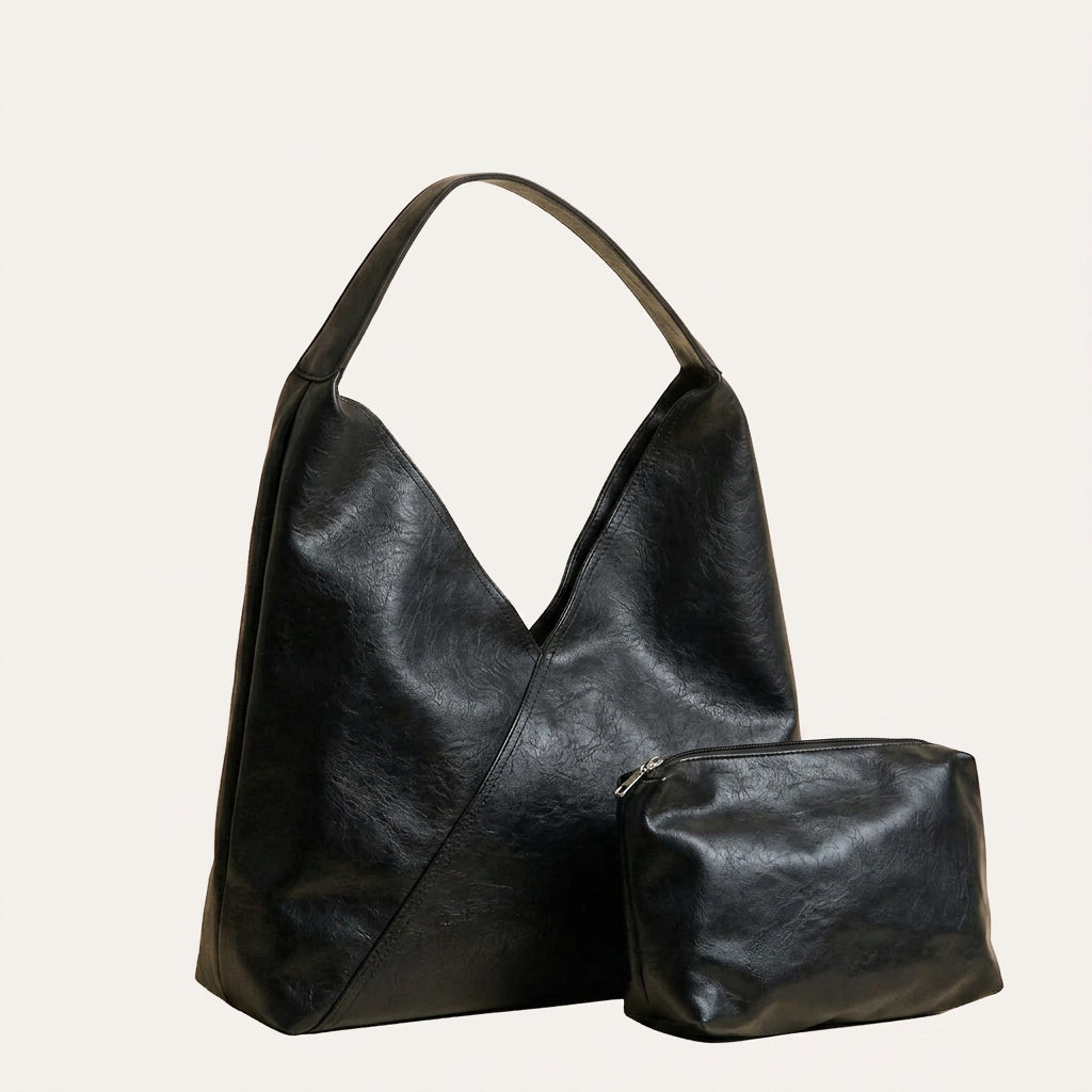 Jenna Shoulder Bag - PU Leather Spacious Carry for 13" Laptops - Plus size model
