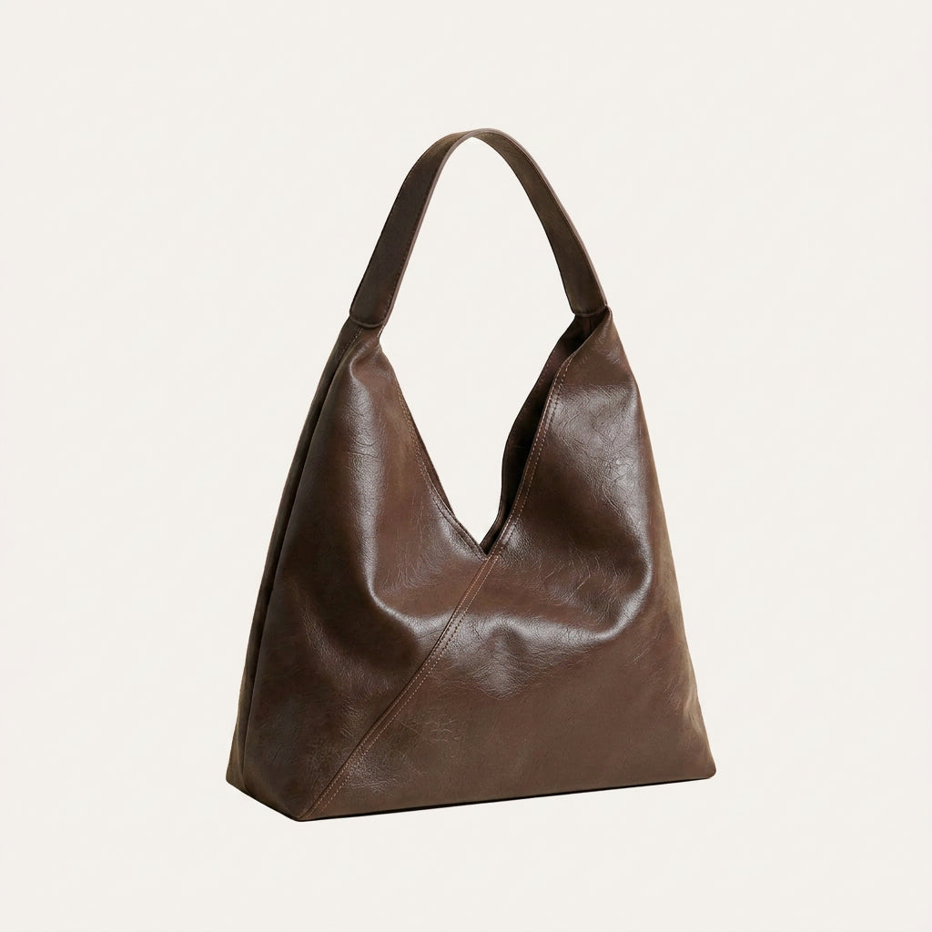 Jenna Shoulder Bag - PU Leather Spacious Carry for 13" Laptops - Plus size model