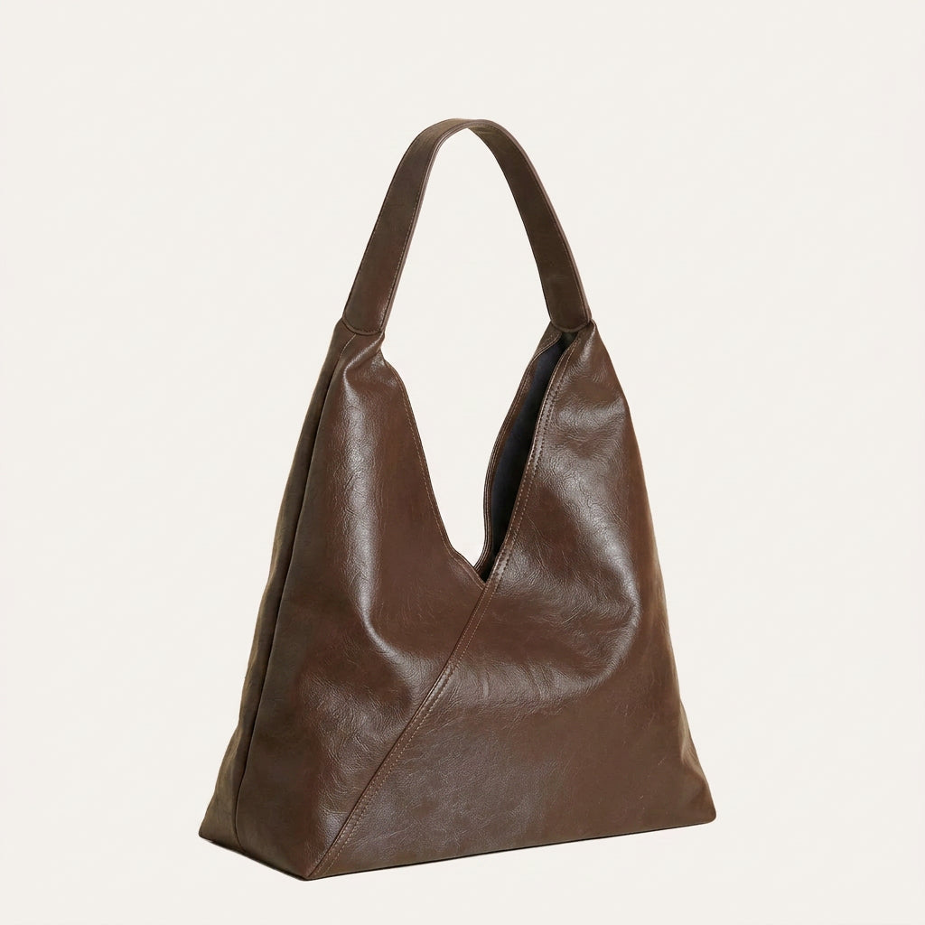 Jenna Shoulder Bag - PU Leather Spacious Carry for 13" Laptops - Plus size model
