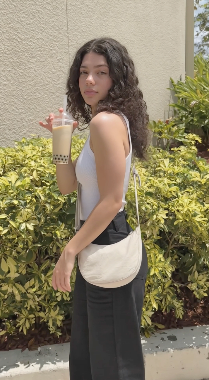Nylon Shoulder Bag with Adjustable Strap
