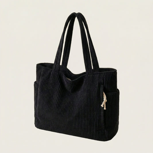 Tilda Tote Bag | Ribbed Corduroy Design with Spacious Interior