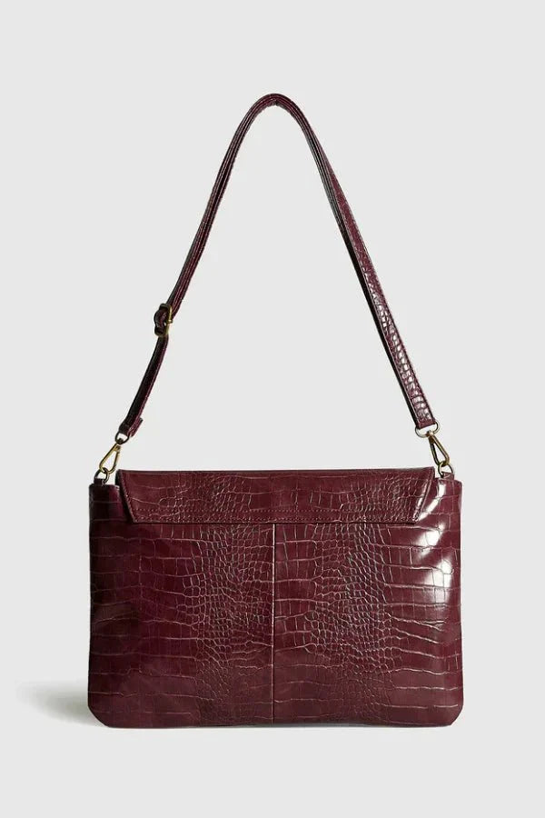 Theia Clutch Bag - PU Leather Crocodile-Embossed Evening Carry