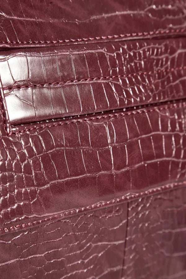 Theia Clutch Bag - PU Leather Crocodile-Embossed Evening Carry