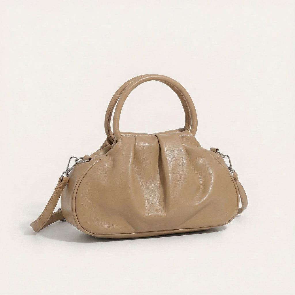 Lyra Shoulder Bag - PU Leather Soft Fold Design - Plus size model