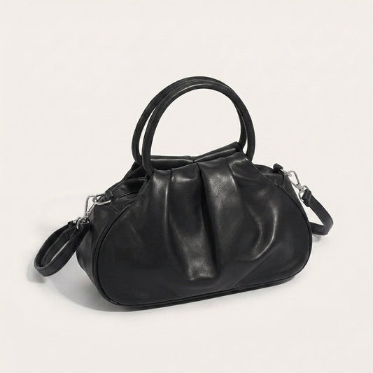 Lyra Shoulder Bag - PU Leather Soft Fold Design - Plus size model