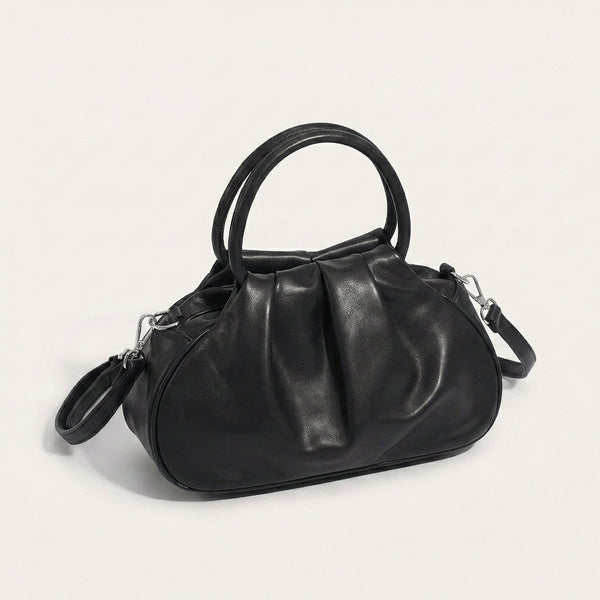 Lyra Shoulder Bag - PU Leather Soft Fold Design - Plus size model