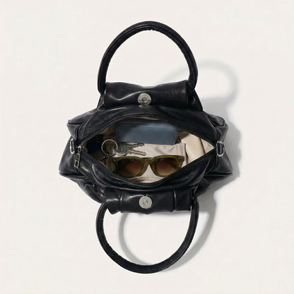 Lyra Shoulder Bag - PU Leather Soft Fold Design - Plus size model