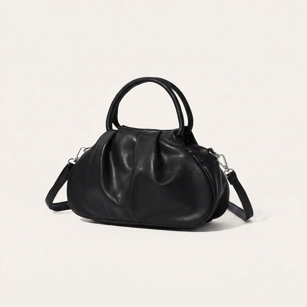 Lyra Shoulder Bag - PU Leather Soft Fold Design - Plus size model