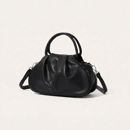 Lyra Shoulder Bag - PU Leather Soft Fold Design - Plus size model