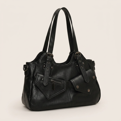 Pippa Shoulder Bag - PU Leather Structured Carry - Plus size model