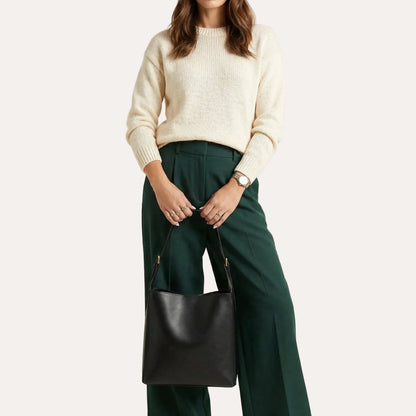 Ava Bucket Bag - Minimalist PU Leather Shoulder Bag