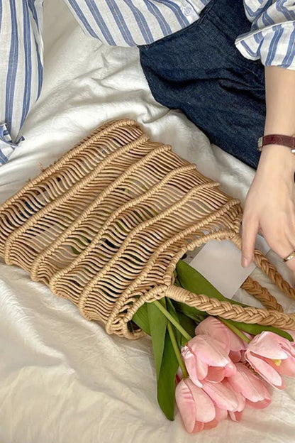 Linnea Tote Bag - PU Leather Woven Everyday Carry