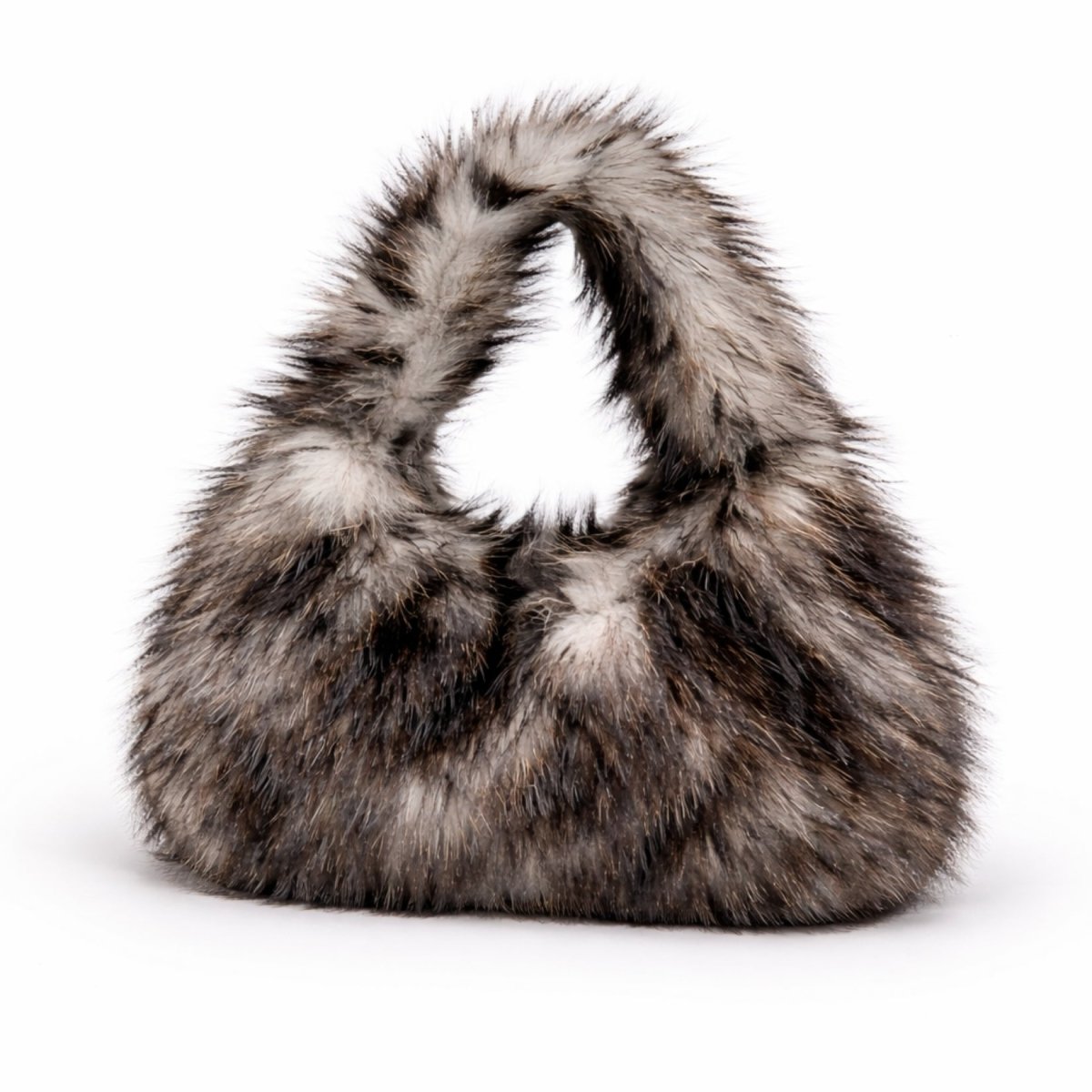 Juniper Hobo Bag - Faux Fur Plush Multitonal Shoulder Carry