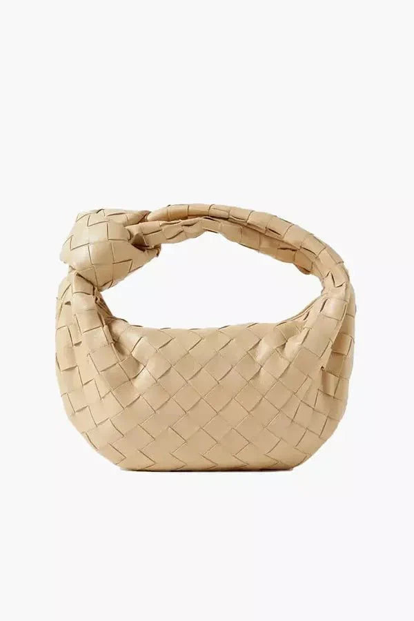 Helena Evening Clutch Bag - PU Leather Woven Chain Handle