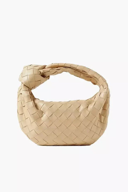Helena Evening Clutch Bag - PU Leather Woven Chain Handle