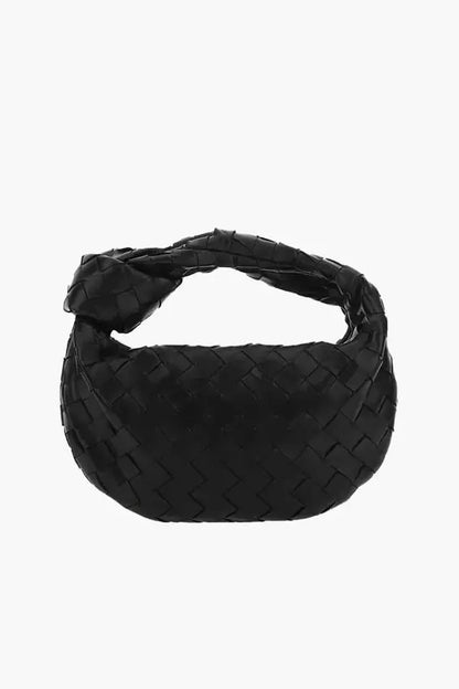 Helena Evening Clutch Bag - PU Leather Woven Chain Handle