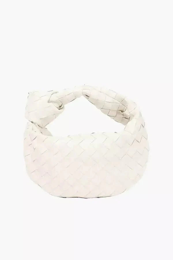 Helena Evening Clutch Bag - PU Leather Woven Chain Handle
