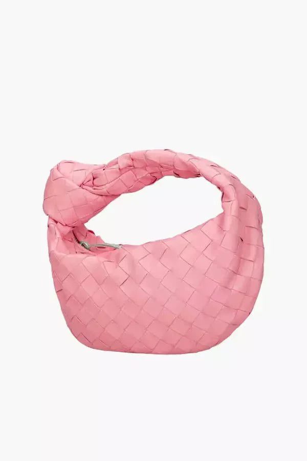 Helena Evening Clutch Bag - PU Leather Woven Chain Handle