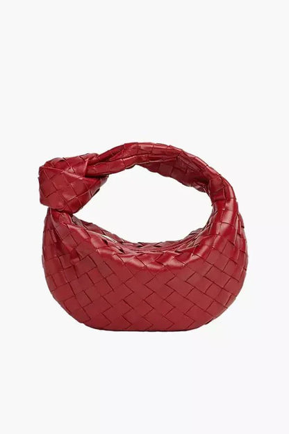 Helena Evening Clutch Bag - PU Leather Woven Chain Handle