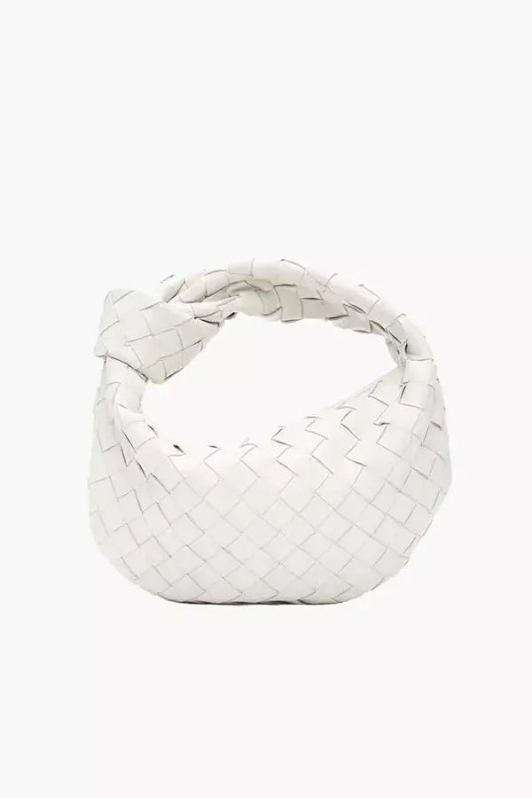 Helena Evening Clutch Bag - PU Leather Woven Chain Handle