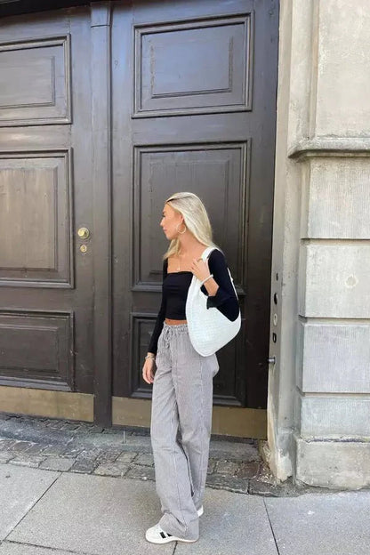 Leona Hobo Bag - PU Leather Woven Everyday Carryall